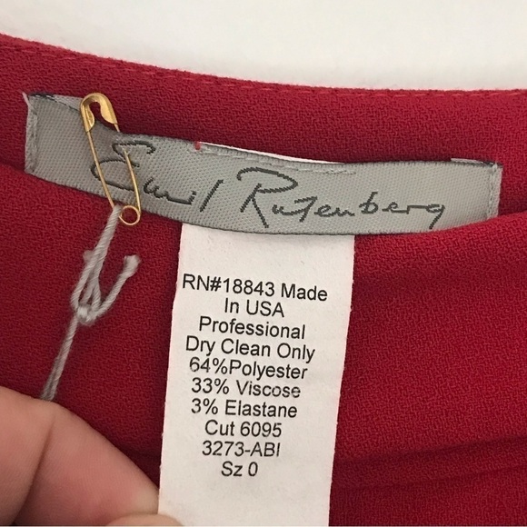 Emil Rutenberg Holiday Red Career Pants with pocket size 0 USA New with Tags - Picture 4 of 8